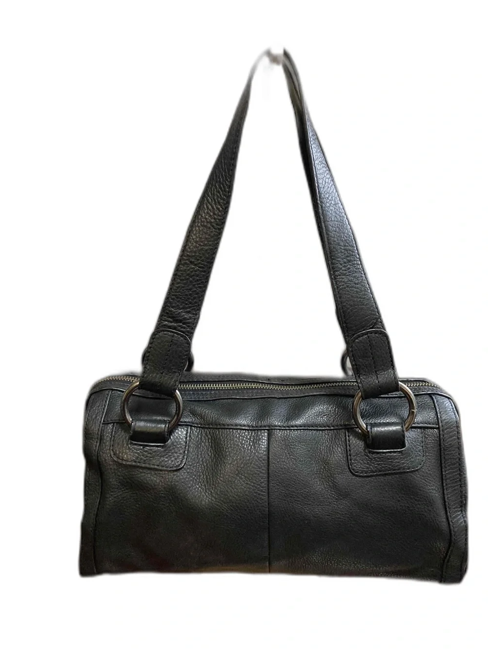 Kenneth Cole Reaction Textured Leather Front Center Zip Shoulder Bag